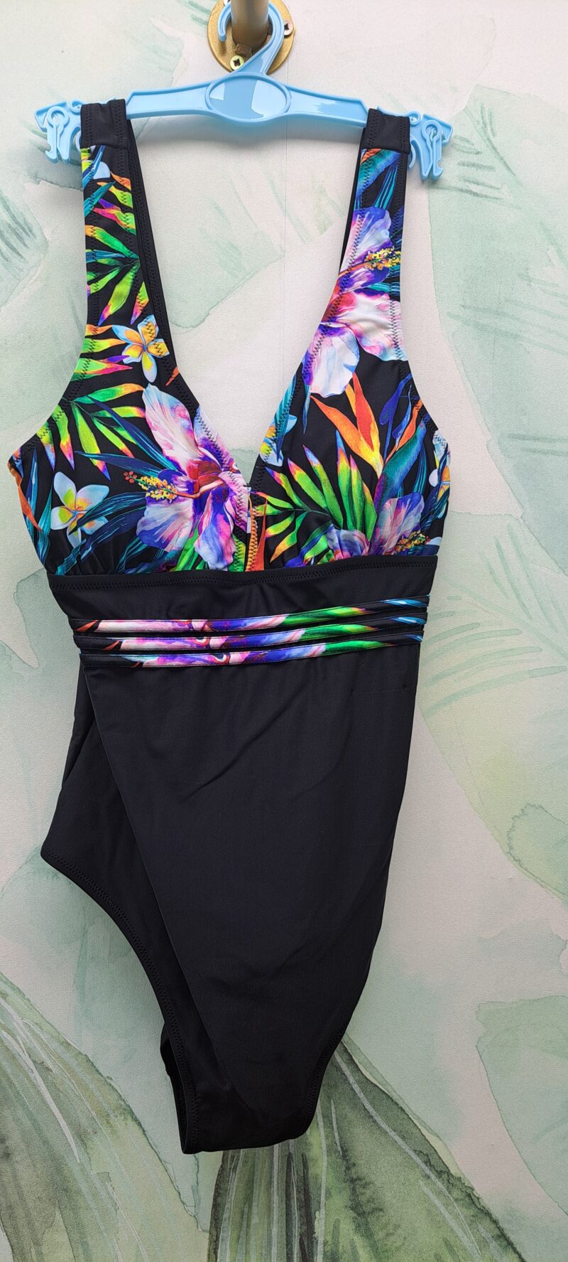 Maillot de bain noir fleurie