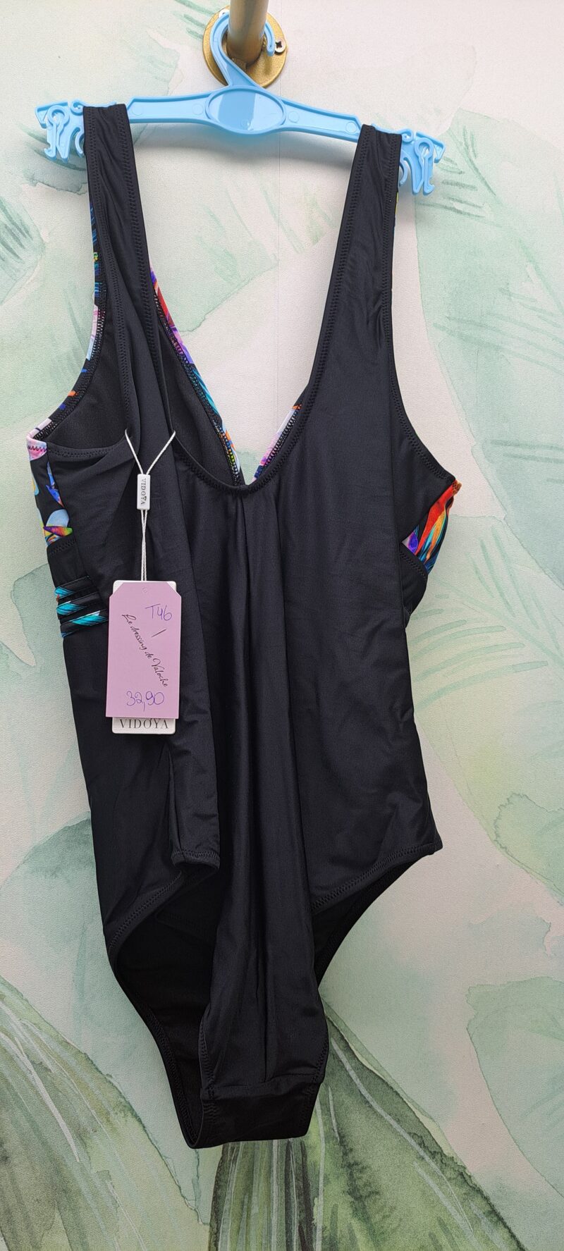 Maillot de bain noir fleurie