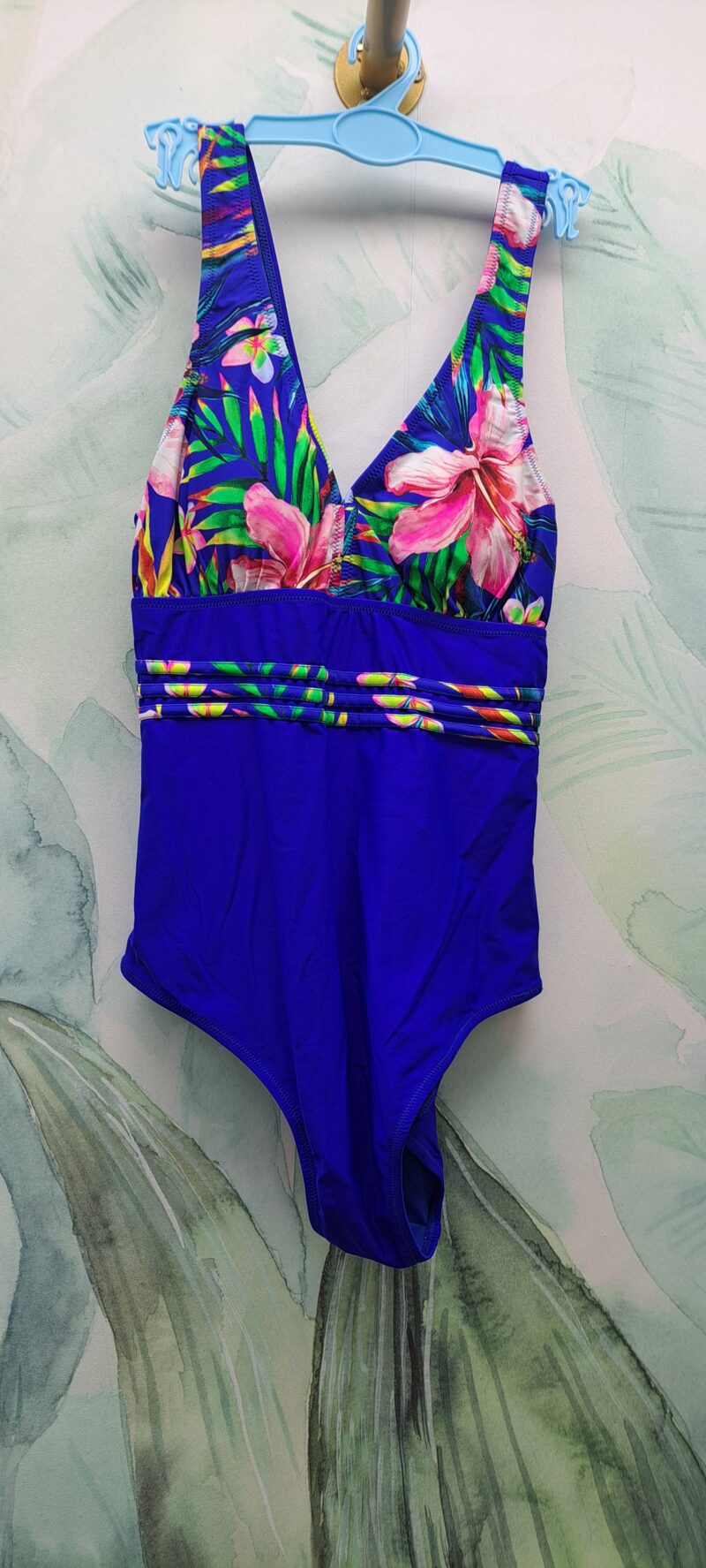Maillot de bain bleu fleurie