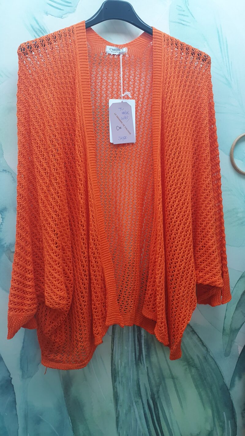 Gilet ajouré orange