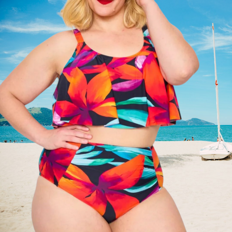 maillot de bain tankini tropical