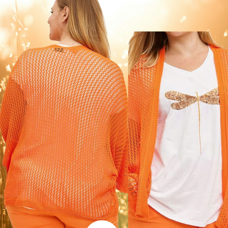 Gilet ajouré orange