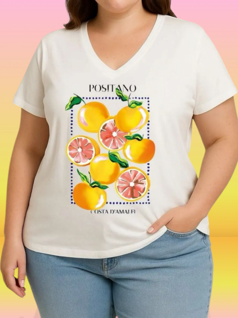 Tee shirt blanc pamplemousse