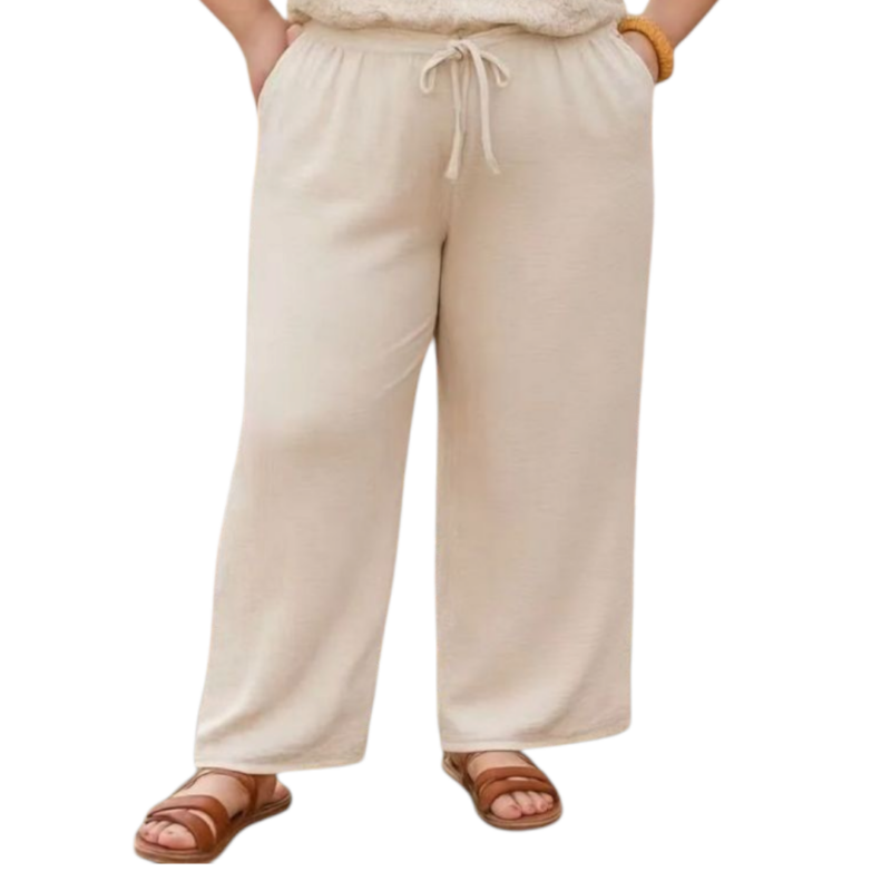Pantalon beige gaz de coton